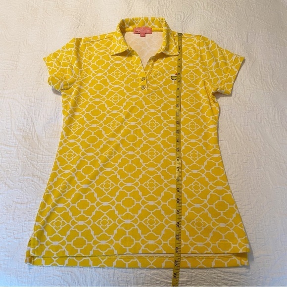 Magnolia Lane Masters Golf Short Sleeve Polo Top Yellow and White - Small - Picture 10 of 11